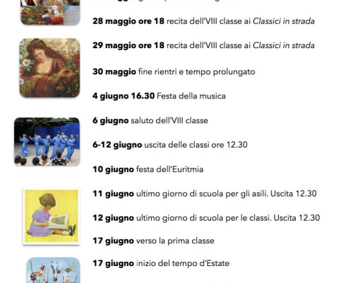 In calendario a maggio e a giugno 