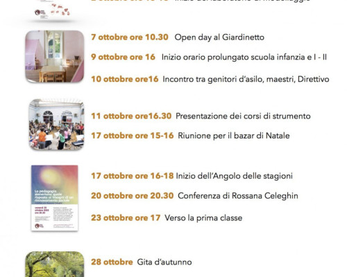 In calendario ad ottobre