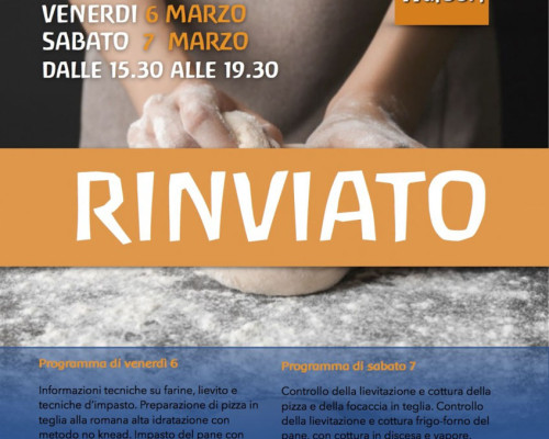 Corso di panificazione domestica rinviato