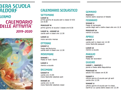 Calendario delle attività 2019-2020