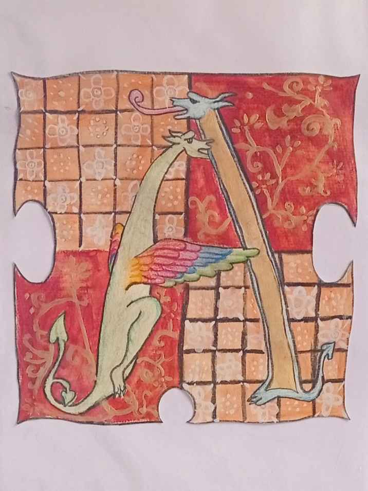 I capolettera con il drago della VII classe
