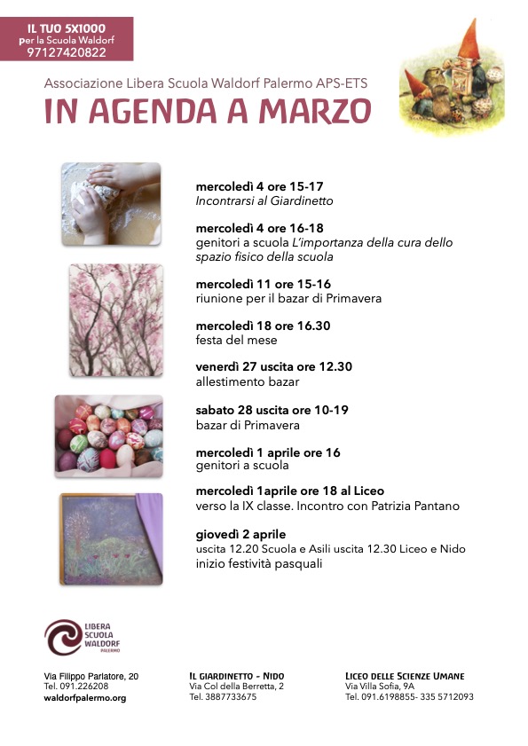 In agenda a marzo