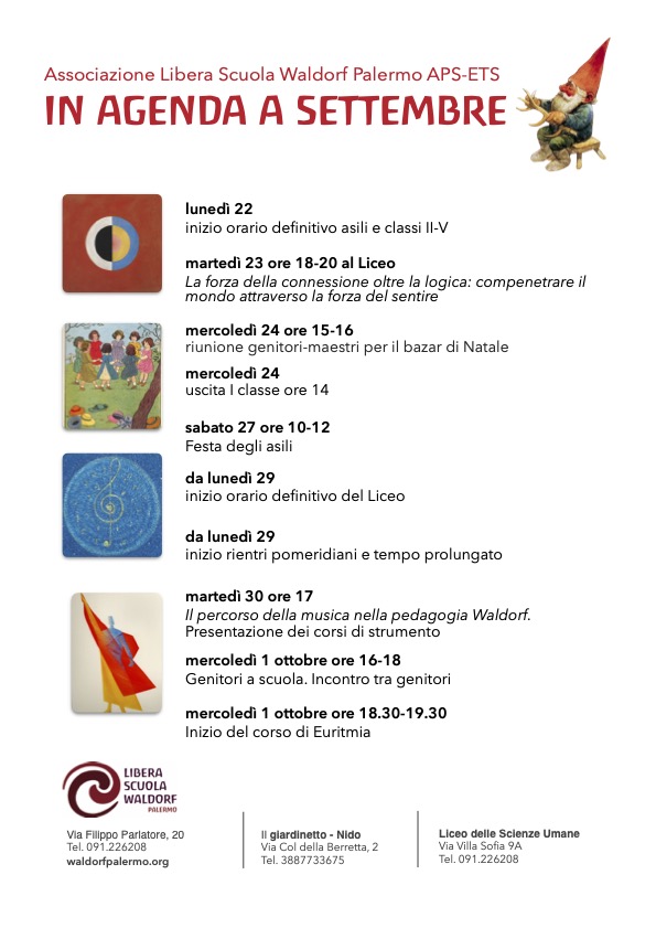 In agenda a settembre