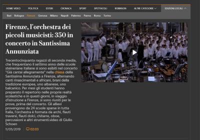 Firenze Lorchestra Dei Piccoli Musicisti 350 In Concerto In Santis Firenze